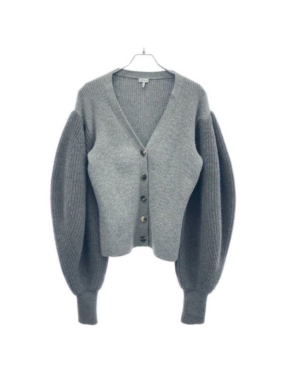 Loewe Balloon Sleeves Cardigan Sleeve Knit Gray